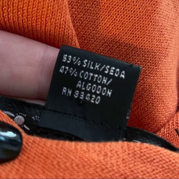 Pumpkin Orange Silk Cotton Blend Vest - Picture 6 of 8